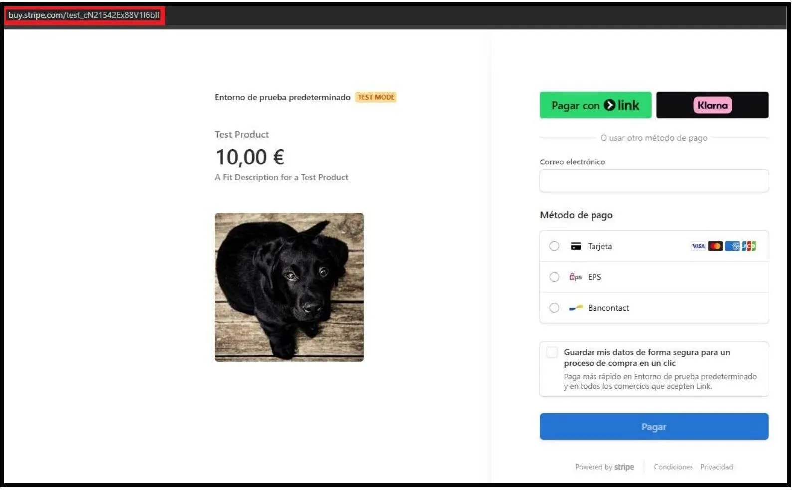 Imagen del dashboard de Stripe.